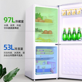 韩国现代（HYUNDAI）150升中小型双门冰箱小型电冰箱家用租房宿舍 150升 银色