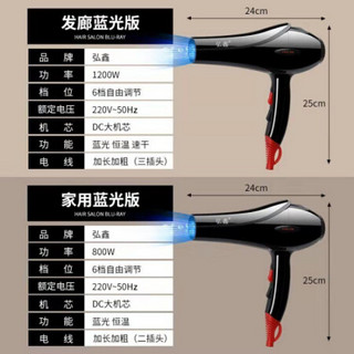 大功率吹风机蓝光家用吹风筒学生宿舍女美发发廊理发店电吹风 家用蓝光大风力买1送5