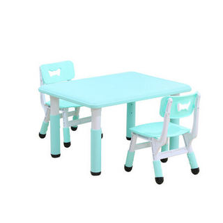 幼儿园桌子餐椅长方形儿童学习桌椅套装家用升降宝宝玩具桌写字小书桌 浅粉色 长桌(120*60加固款)一桌六椅