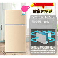 冰箱小型家用小冰箱迷你宿舍租房电冰箱单人冷冻大容量 58A138L金色双门加厚