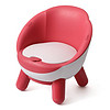婴儿吃饭座椅 简约宝宝吃饭餐椅儿童椅子座椅塑料靠背椅叫叫椅餐桌椅卡通小椅子板凳 深粉色pu款