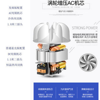 电吹风机家用理发店发廊大小功率负离子护发吹风筒宿舍用学生静音 F宿舍家用变频板不带光送六