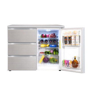 嵌入式橱柜节能静音铜管冰箱家用抽屉式商用橱柜冰柜电冰箱金色