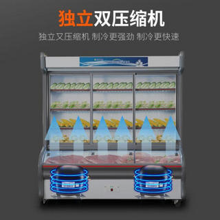 保鲜柜商用立式冷藏冷冻水果蔬菜麻辣烫烧烤展示柜立式冰箱 豪华加深款 1.4米