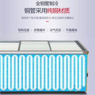 展示柜冷藏冰柜商用大容量冷柜冰箱保鲜冷冻两用透明玻璃卧式岛柜 2.0米三门深体871升