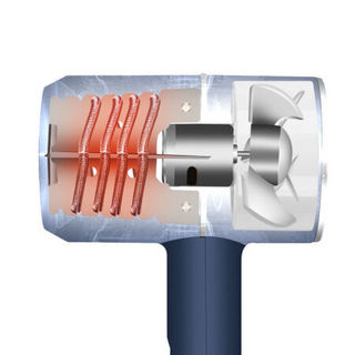 吹风机家用大功率学生宿舍低噪音电吹风筒恒温负离子大功率吹风机 普通版集风嘴1250W-中国红