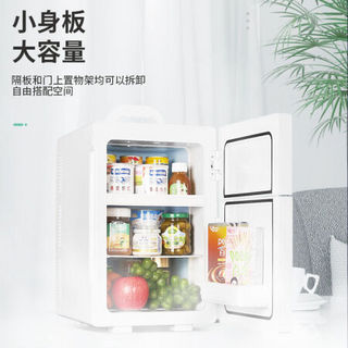 迷你小冰箱车家两用小型微型家用制冷便携车载冰箱学生宿舍冷藏箱 20L单核银色