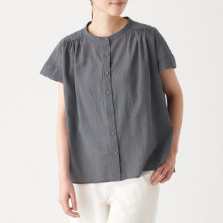 muji无印良品女士法国袖衬衫bca06a0s中灰色xss