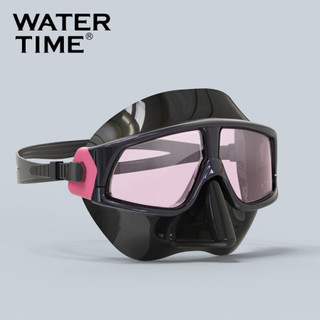 Watertime蛙咚 护目浮潜面罩潜水镜成人高清防雾大框泳镜护鼻子防呛水游泳眼镜装备 200度-广角防雾款