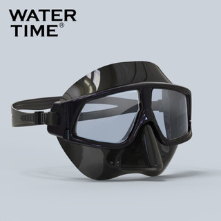 Watertime蛙咚 护目浮潜面罩潜水镜成人高清防雾大框泳镜护鼻子防呛水游泳眼镜装备 200度-广角防雾款