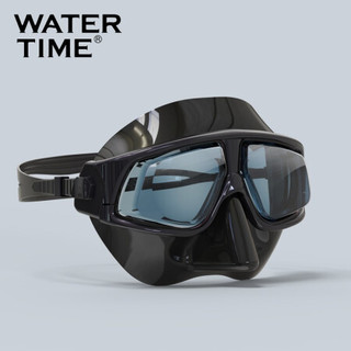 Watertime蛙咚 护目浮潜面罩潜水镜成人高清防雾大框泳镜护鼻子防呛水游泳眼镜装备 200度-广角防雾款