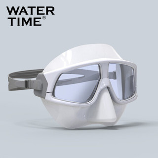 Watertime蛙咚 护目浮潜面罩潜水镜成人高清防雾大框泳镜护鼻子防呛水游泳眼镜装备 200度-广角防雾款