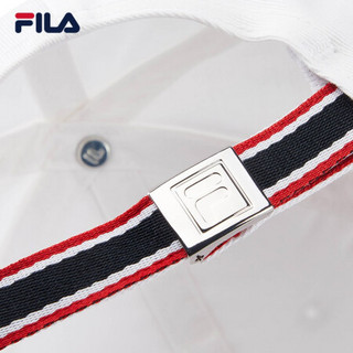 FILA 斐乐官方 情侣款棒球帽 运动休闲潮流LOGO帽子 标准白-WT XS