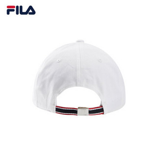 FILA 斐乐官方 情侣款棒球帽 运动休闲潮流LOGO帽子 标准白-WT XS