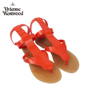 VIVIENNE WESTWOOD(薇薇安威斯特伍德)奢侈品 新品西太后女鞋女装平底凉鞋 橙色/红色 usa7