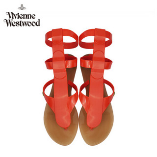 VIVIENNE WESTWOOD(薇薇安威斯特伍德)奢侈品 新品西太后女鞋女装平底凉鞋 橙色/红色 usa7