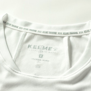 KELME/卡尔美瑜伽服女拼色速干跑步短袖T恤修身透气健身运动上衣 白色 2XL/175