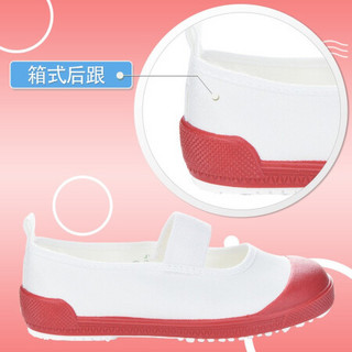 Moonstar月星 日本原装进口 幼儿园室内鞋小白鞋男童女童帆布鞋儿童布鞋童鞋 红色 内长15cm