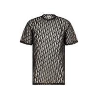 Dior迪奥男装2020夏季新款圆领斜纹图案T恤经典百搭简约时尚 黑色 XXL