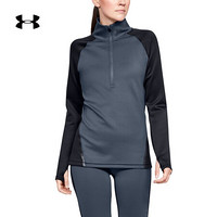 安德玛官方UA Color Block女子1/2拉链运动卫衣Under Armour-1346421 黑色001 L