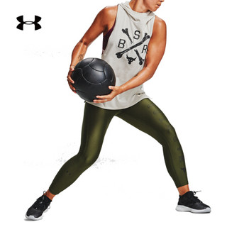 安德玛官方UA Project Rock强森女子运动连帽背心Under Armour1359257 白色110 XS