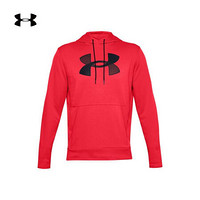 安德玛官方UA Big Logo男子抓绒连帽运动卫衣Under Armour1357085 红色600 L