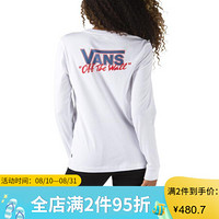 vans范斯女上衣纯色长袖圆领休闲长袖3941639 White Small