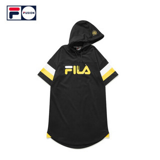 FILA FUSION 斐乐女子连衣裙2020夏季新款时尚宽松潮流连衣裙女 深黑-BK 165/84A/M