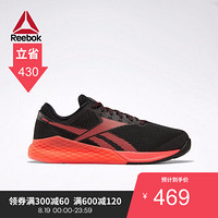 Reebok锐步男子健身鞋 NANO 9室内综合运动网面低帮训练鞋 FU6828 FU6828_黑色/橘色 42.5 *3件