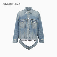 CK JEANS 2020秋冬新款 女装街头颓酷纯棉牛仔外套 J215054 1AA-牛仔蓝 XS