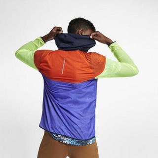 耐克Nike Windrunner男子皮肤衣运动夹克AR0257 Bordeaux/Fuchsia/Orange 2XL