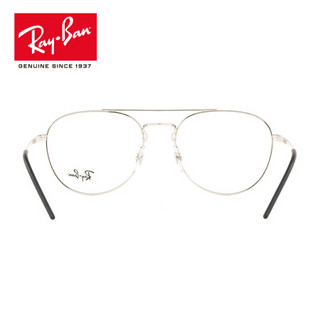 RayBan 雷朋光学镜架男女款方形时尚近简约视镜框0RX6414可定制 2501银色镜框 【定制单拍不发，镜片需另拍】尺寸55