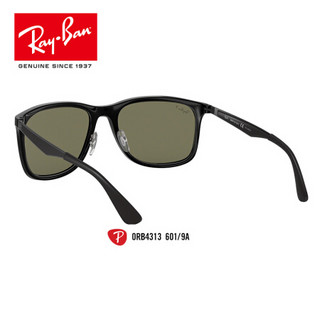 RayBan 雷朋太阳镜男款方形偏光墨镜开车司机镜简洁0RB4313可定制 601/9A黑色镜框绿色偏光镜片 【定制单拍不发，镜片需另拍】尺寸58