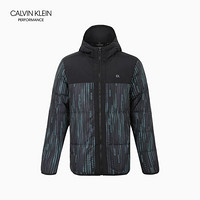 Calvin Klein CK PERFORMANCE 2020秋冬新款 男装休闲波点连帽羽绒外套 4MF0O593 007-黑色 S