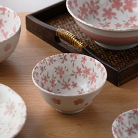 美浓烧 日本进口樱花陶瓷餐具组合简约唯美隔热防烫米饭碗家用面碗餐盘 3.5英寸味碟