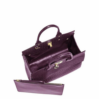 Ferragamo菲拉格慕女包手提包时尚新潮百搭商务白领休闲 深紫色