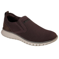 SKECHERS斯凯奇男鞋套脚透气商务鞋休闲鞋68307 BROWN 10