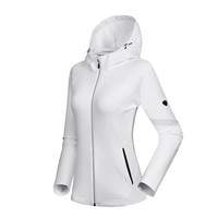 诺诗兰秋季运动户外休闲男女弹力防风连帽外套 GF082512 亮白色GF082512 L