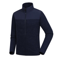 诺诗兰秋冬户外男式风雪外套 羊毛保暖软壳衣 GF085611 藏青麻灰色 XXL