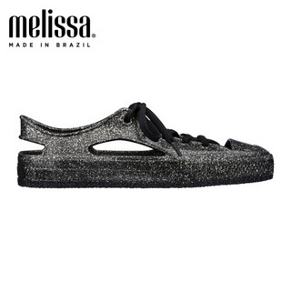 melissa梅丽莎2020春夏新品个性镂空撞色设计女士休闲鞋32689 亮黑色 5 内长230mm