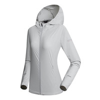 诺诗兰2020春夏户外男女弹力外套 情侣款休闲旅行UPF50+防晒防泼上衣 GF095105 冰川灰色-女 160