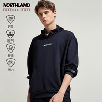 诺诗兰2020秋冬弹力连帽城市户外男女卫衣 NHDAT0501E 纯黑色 190