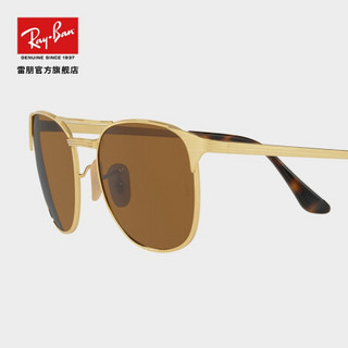 RayBan雷朋太阳眼镜男女款金属全框双梁吸睛复古简约墨镜0RB3429M 001/33金色镜框棕色镜片 尺寸55