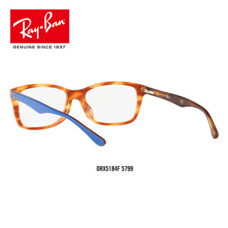 RayBan 雷朋光学镜架男女款全框方形近视镜时尚大方0RX5184F 可定制 5799玳瑁色镜框 【定制单拍不发，镜片需另拍】尺寸52