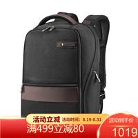 新秀丽(Samsonite)双肩包男包14寸电脑包休闲背包小号92313囤 Black/Brown(仓) one size