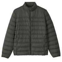 無印良品 MUJI 無印良品 男式 轻量羽绒便携式 立领夹克衫 外套 深绿色 S