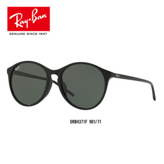 RayBan 雷朋太阳镜女款轻质板材时尚大方潮流墨镜0RB4371F可定制 901/71黑色镜框绿色镜片 【定制单拍不发，镜片需另拍】尺寸55