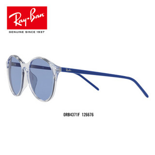 RayBan 雷朋太阳镜女款轻质板材时尚大方潮流墨镜0RB4371F可定制 126676透明浅蓝色镜框紫罗兰色镜片 【定制单拍不发，镜片需另拍】尺寸55