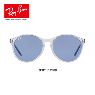 RayBan 雷朋太阳镜女款轻质板材时尚大方潮流墨镜0RB4371F可定制 126676透明浅蓝色镜框紫罗兰色镜片 【定制单拍不发，镜片需另拍】尺寸55