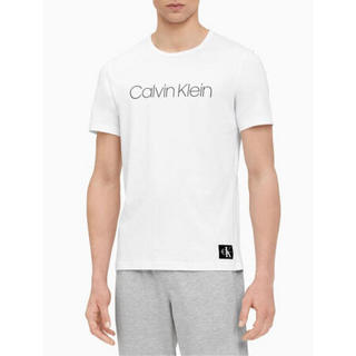 Calvin Klein卡尔文.克莱恩CK男款T恤圆领短袖logo纯棉64201576 WHITE l